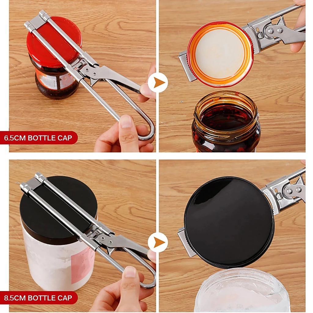 Premium Adjustable Stainless Steel Jar Opener – Multi-Function Kitchen Tool for Effortless Opening