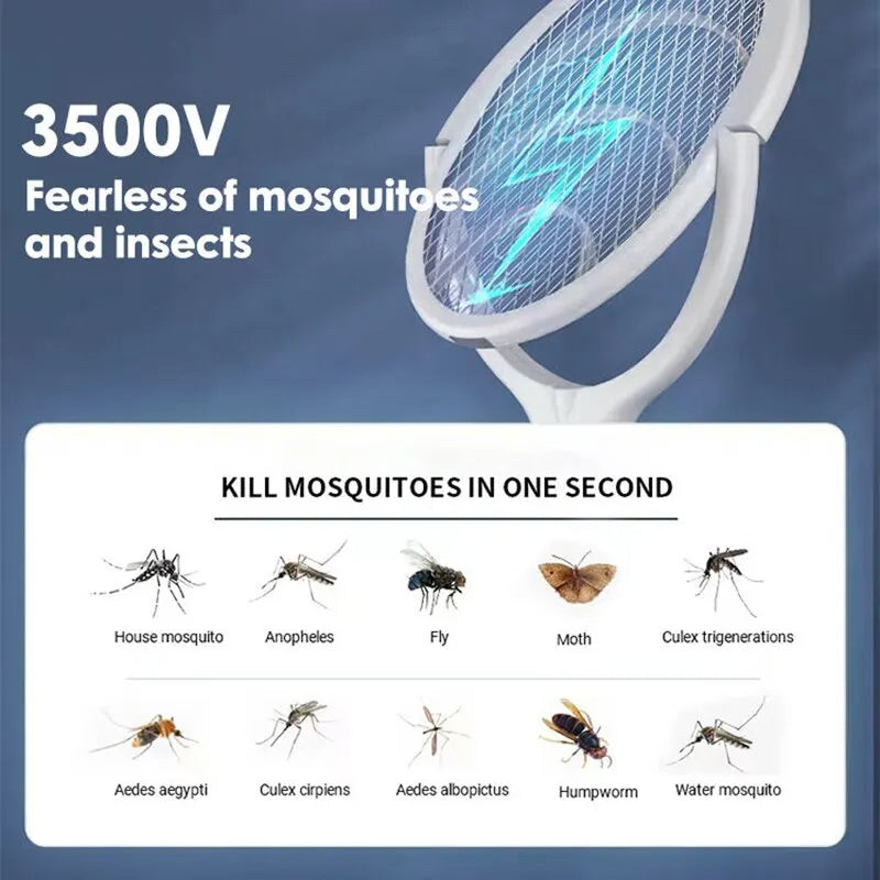5-in-1 Ultra-Fast Charging Bug Zapper Racket