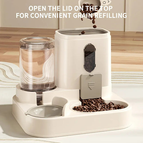All-in-One Dog & Cat Feeder with Water Dispenser