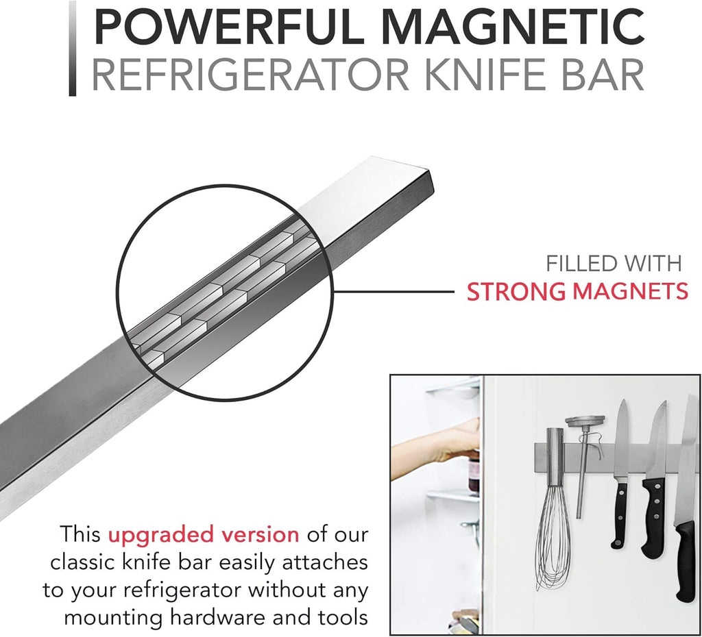 14-Inch Magnetic Knife & Tool Holder - Heavy-Duty Wall Mount for Kitchen & Garage