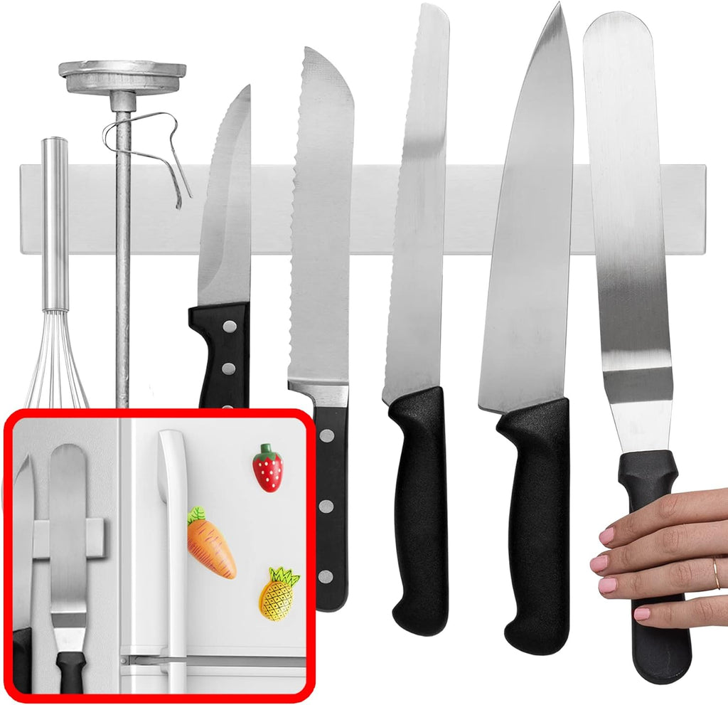 14-Inch Magnetic Knife & Tool Holder - Heavy-Duty Wall Mount for Kitchen & Garage