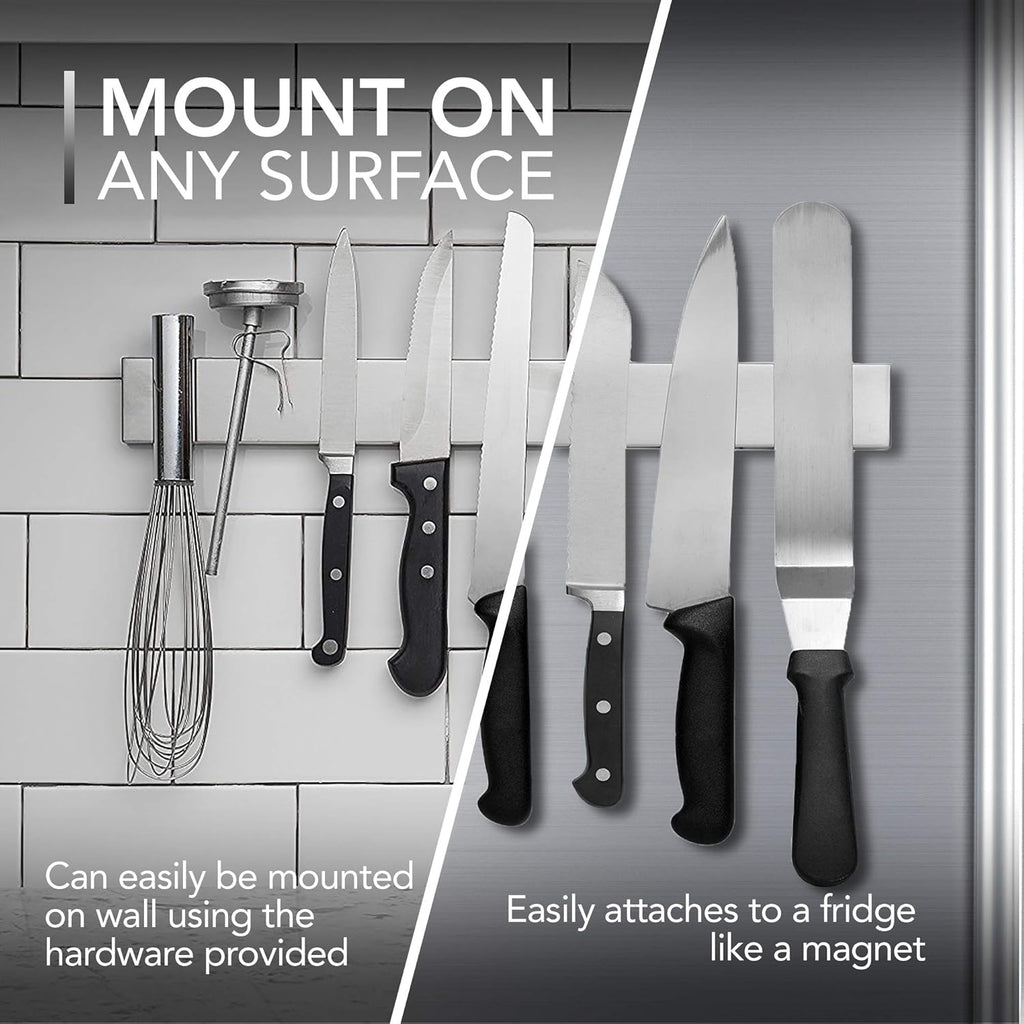 14-Inch Magnetic Knife & Tool Holder - Heavy-Duty Wall Mount for Kitchen & Garage