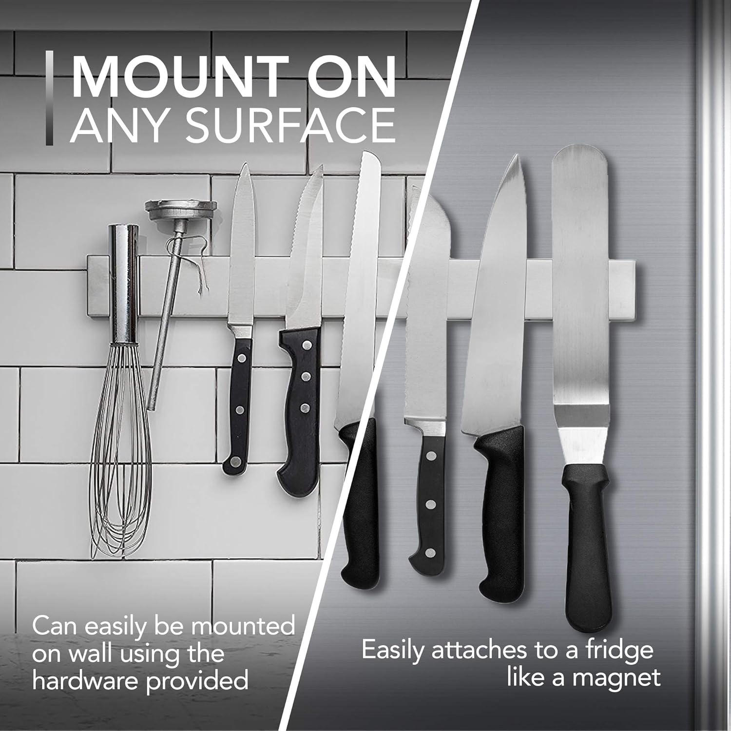 14-Inch Magnetic Knife & Tool Holder - Heavy-Duty Wall Mount for Kitchen & Garage