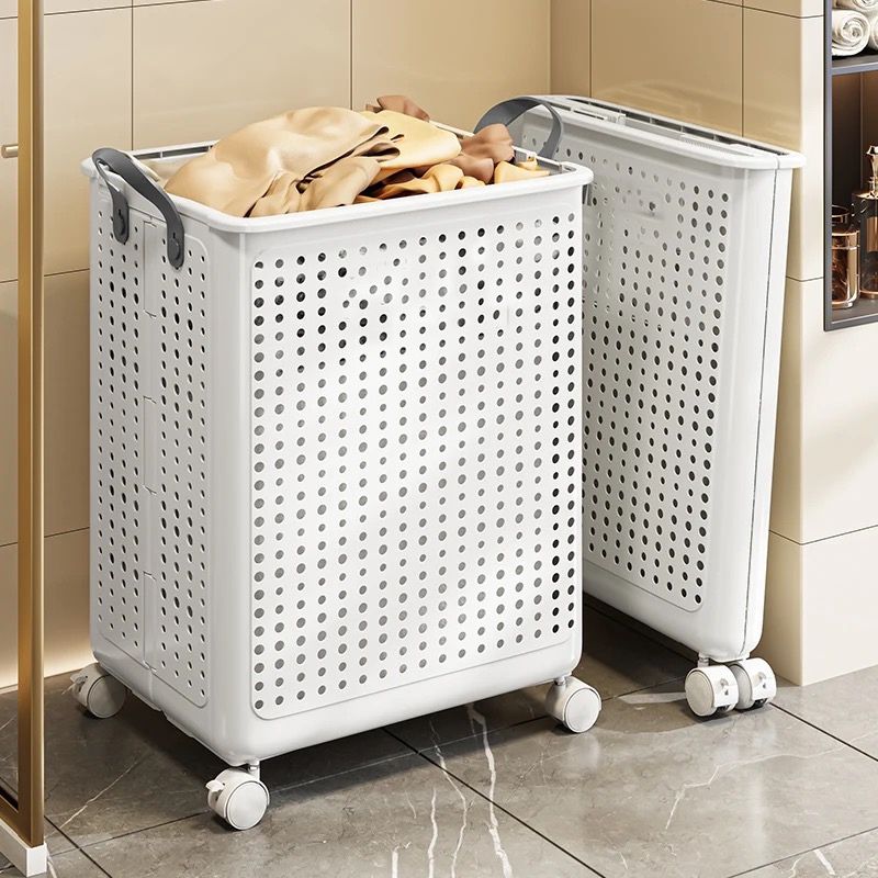 Rolling Laundry Basket with Wheels for Easy Transport