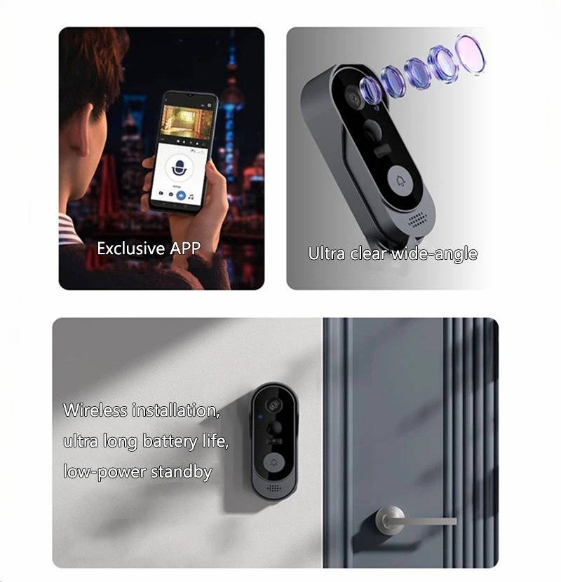 Wireless Smart Video Doorbell — No Subscription Needed, HD Camera for Clear, Real-Time Alerts