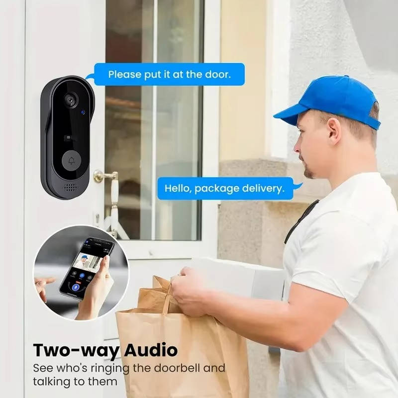Wireless Smart Video Doorbell — No Subscription Needed, HD Camera for Clear, Real-Time Alerts