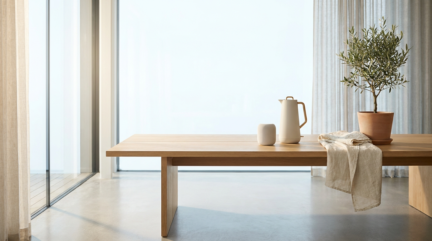 Bright Bargains hero — calm premium interior with curated everyday products